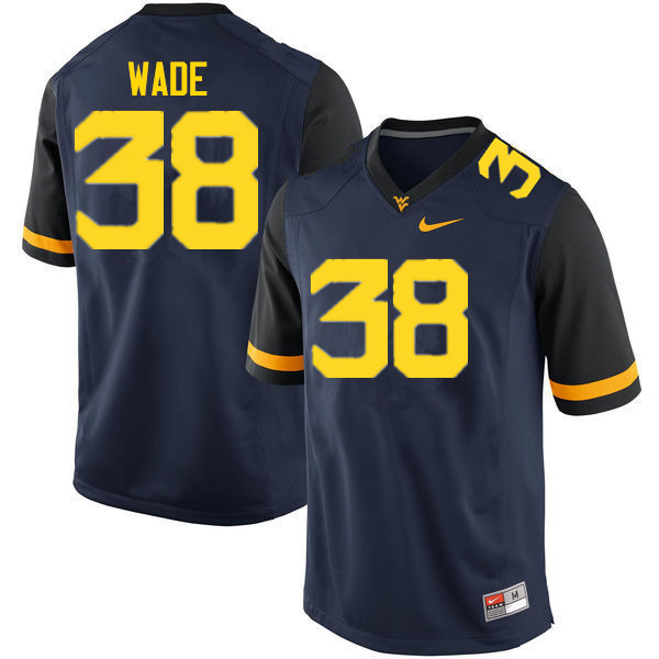 NCAA Men's Devan Wade West Virginia Mountaineers Navy #38 Nike Stitched Football College Authentic Jersey RO23H71FF